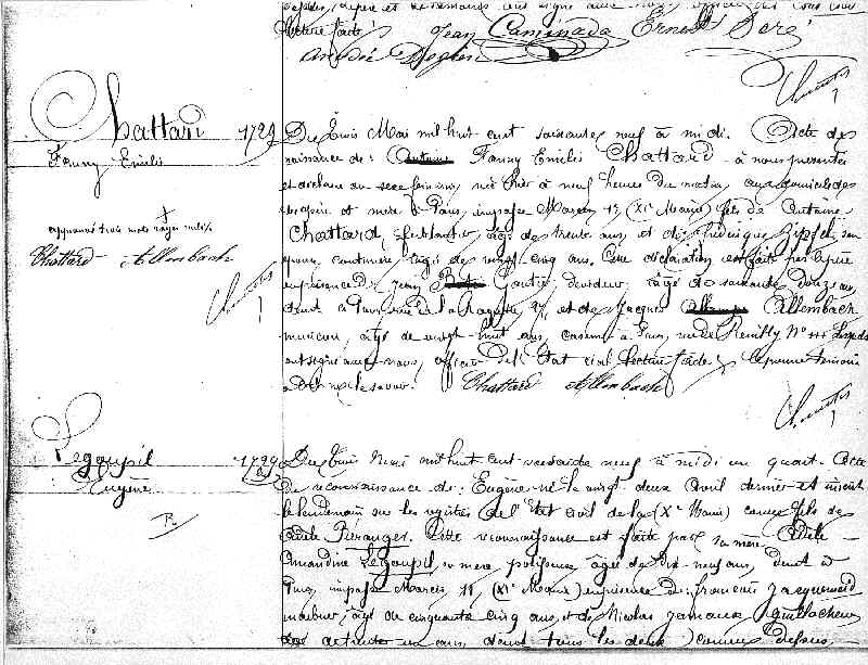 Emelie Chattard's Birth Record