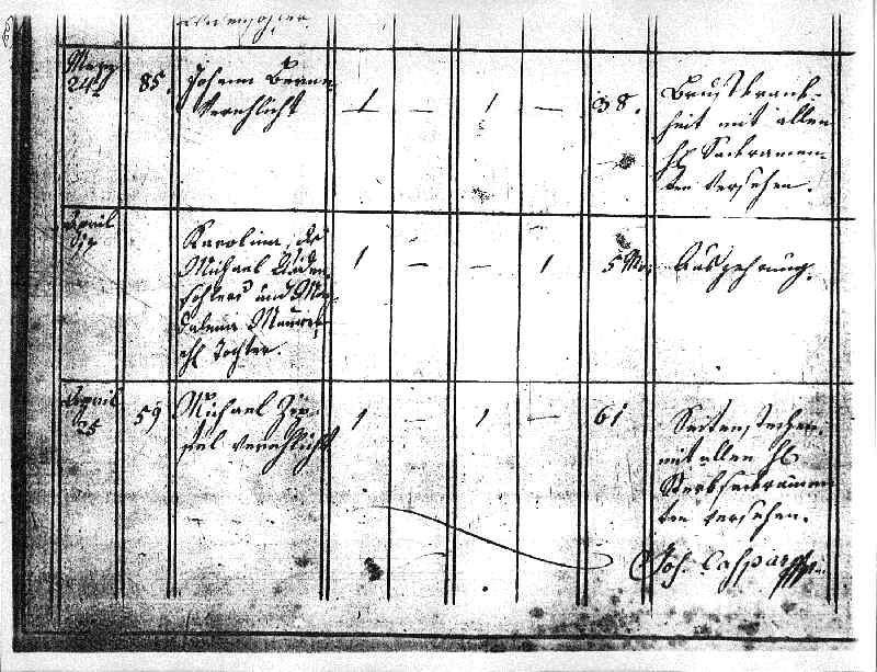 Michael Zipfel (1747) Death Record